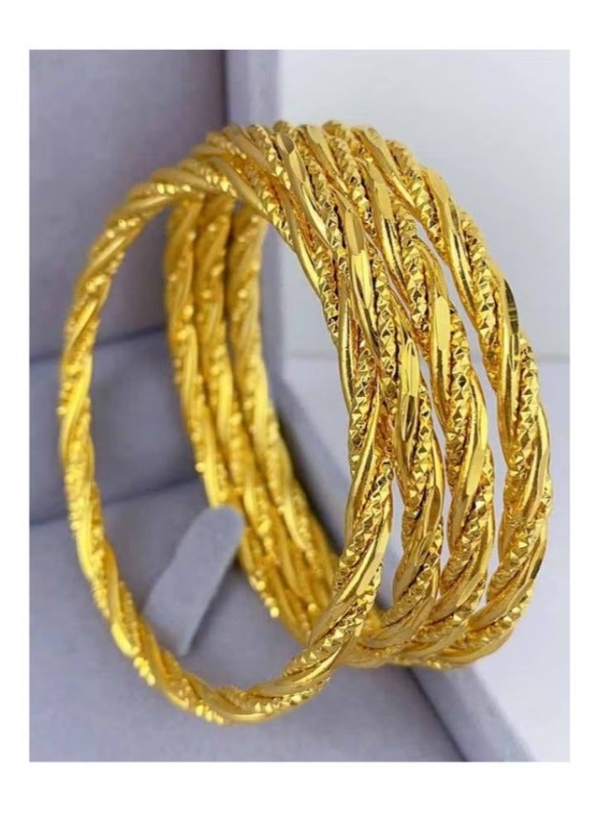 Dubai Bridal 24K Gold Plated Bracelet Middle East Jewellery Women's Wedding Bracelet
