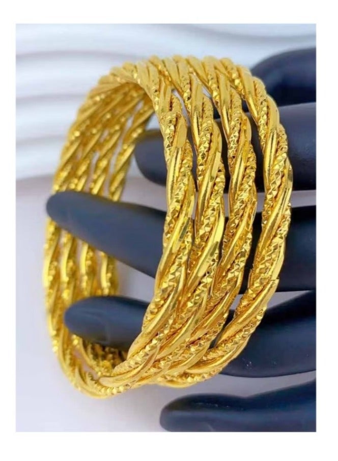 Dubai Bridal 24K Gold Plated Bracelet Middle East Jewellery Women's Wedding Bracelet