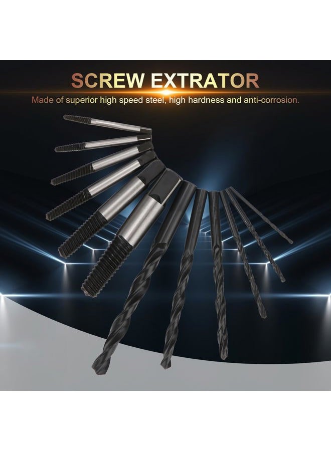 Rongon 12 Pcs High-Speed Steel Screw Extractor Set - Easy Out Bolt Extractor Kit - Drill Bit Set for Removing Stripped Screws & Broken Bolts - Image 2