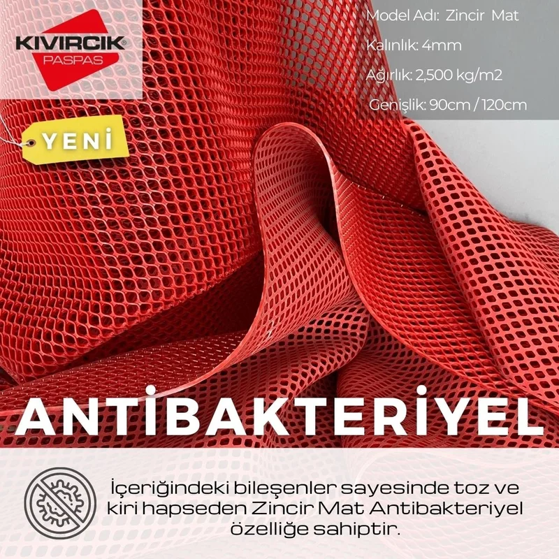 ستايل Bathroom Shower Pool New Honeycomb Mat Non-Slip PVC Mat / Red Width: 90 cm. x 1 Mt Petek1796