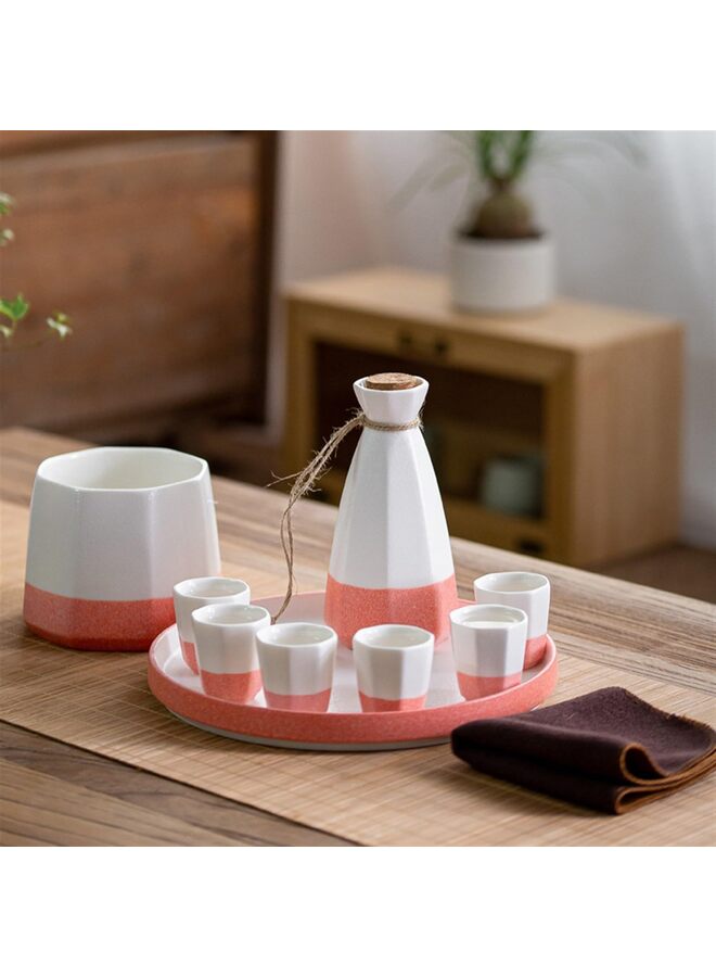 Sake Sets, 300ml Pure Color Ceramic Japanese Sake Set Handicraft Sake Cup Cold/Hot/Tea/Sake Cup Japanese Sake Set Small Sake Cup Wine Bottle Sake Bottle - Image 2