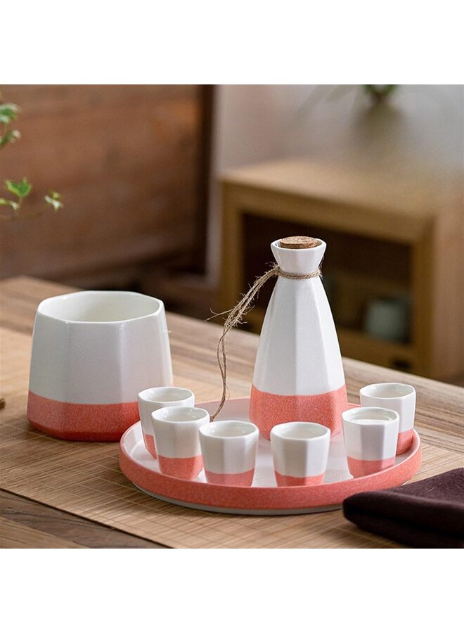 Sake Sets, 300ml Pure Color Ceramic Japanese Sake Set Handicraft Sake Cup Cold/Hot/Tea/Sake Cup Japanese Sake Set Small Sake Cup Wine Bottle Sake Bottle - Image 1
