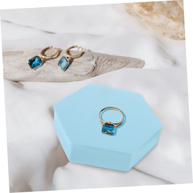 12 Pcs Sky Blue Geometry Foam Photo Props Cubes for Jewelry Cosmetics Makeup Display Photography - Image 3
