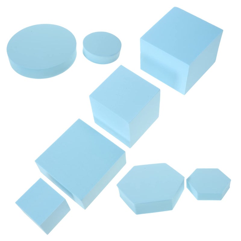 12 Pcs Sky Blue Geometry Foam Photo Props Cubes for Jewelry Cosmetics Makeup Display Photography - Image 2