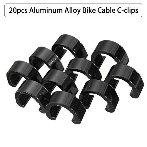 Saipe 20pcs Aluminum Alloy Bike Cable C-clips Brake Cable Housing Clip Bicycle Cable Hose Guide Clamps for Brake Derailleur Shift Cables - Image 3