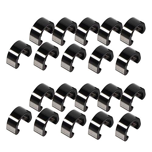 Saipe 20pcs Aluminum Alloy Bike Cable C-clips Brake Cable Housing Clip Bicycle Cable Hose Guide Clamps for Brake Derailleur Shift Cables - Image 1
