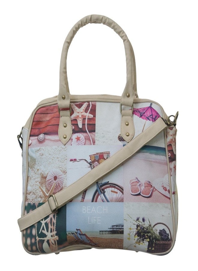 BAND BOX Beach Handbag For Women Travel Bag | Printed Pattern Hand Strap Removable And Multi Pocket | Enjoy Weekend Beach Travel Bag - Image 2