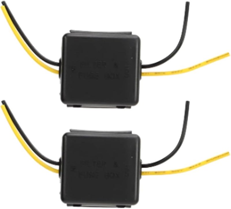 2Pcs Black Car Audio Power Filter 12V Noise Reduction Stereo Power Supply Filter - Image 2
