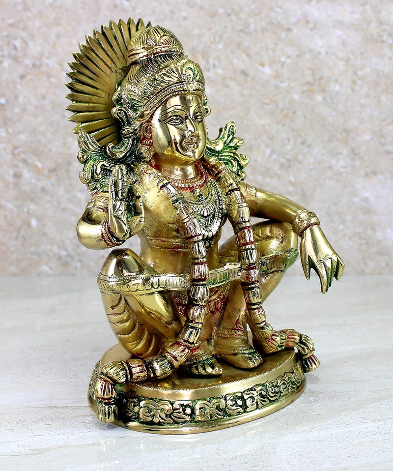 ESPLANADE eSplanade Brass Aiyyappa Statue  Ayyappa Swamy  Aiyyappan Statue  Pooja Idols  Home Decor  975 Inches  - Image 2