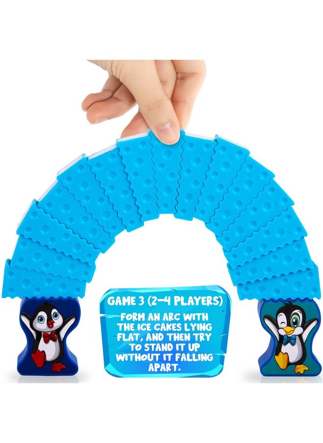 Gamie - Stacking Penguin Ice Game For Kids - 20 Ice Stacking Toy Pieces, 2 Penguins, And Sticker Sheet - 3 Unique Challenges - Balancing Games For Family Night - Penguin Games For Toddlers - Image 1