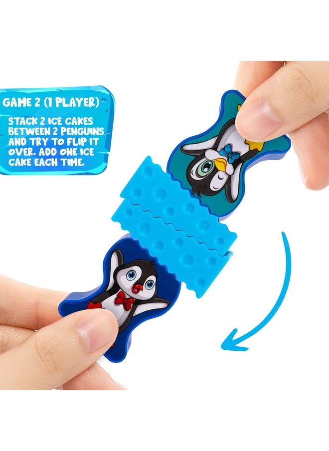 Gamie - Stacking Penguin Ice Game For Kids - 20 Ice Stacking Toy Pieces, 2 Penguins, And Sticker Sheet - 3 Unique Challenges - Balancing Games For Family Night - Penguin Games For Toddlers - Image 1