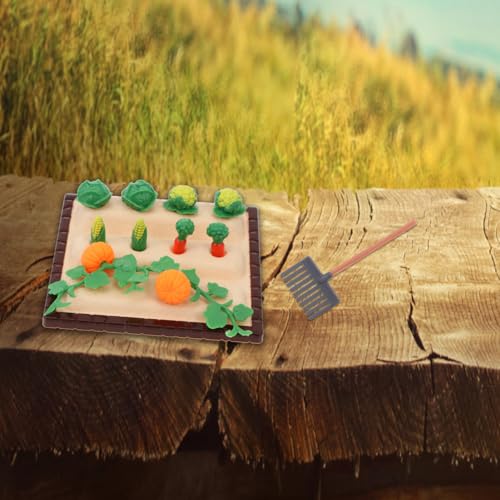 NUOBESTY Mini Shovel Rake Farm Model Kit Vegetable Figurines Mini Garden Tools Dollhouse Decorations Miniature Field Scene Landscape Outdoor Small Ornament Resin 1 Set - Image 5