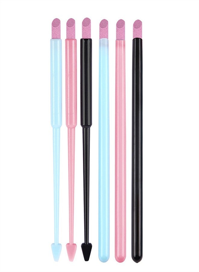 JERCLITY 6 Pieces Quartz Stone Nail File Cuticle Pusher Pen Peeling Dead Skin Cuticle Remover Pen Nail Buffer Pen for Nail Art - Image 1