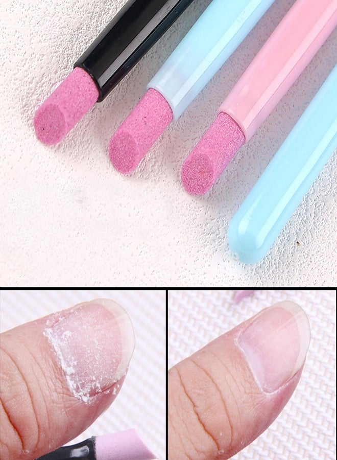 JERCLITY 6 Pieces Quartz Stone Nail File Cuticle Pusher Pen Peeling Dead Skin Cuticle Remover Pen Nail Buffer Pen for Nail Art - Image 5