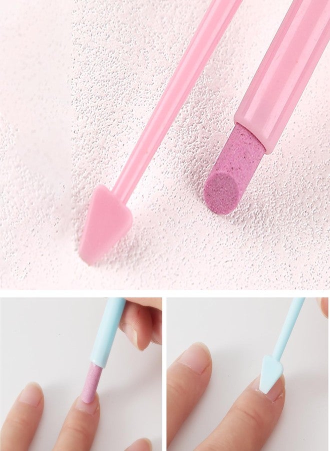 JERCLITY 6 Pieces Quartz Stone Nail File Cuticle Pusher Pen Peeling Dead Skin Cuticle Remover Pen Nail Buffer Pen for Nail Art - Image 4