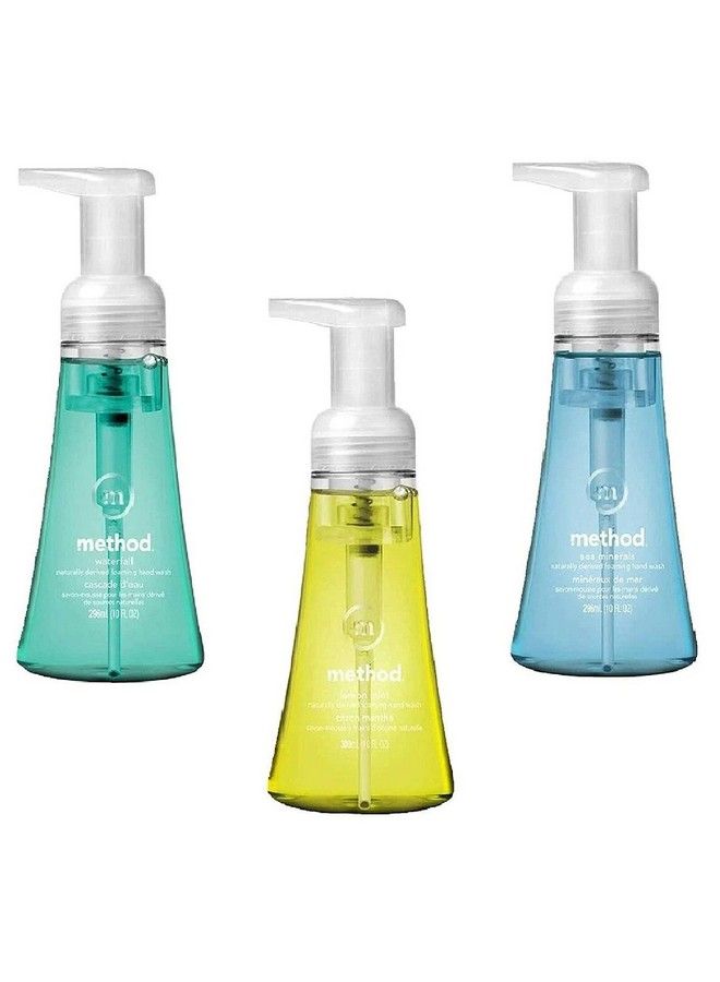 Method Hand Foaming Hand Soap 10Oz Variety Pack (Sea Minerals Waterfall Lemon Mint) - Image 1