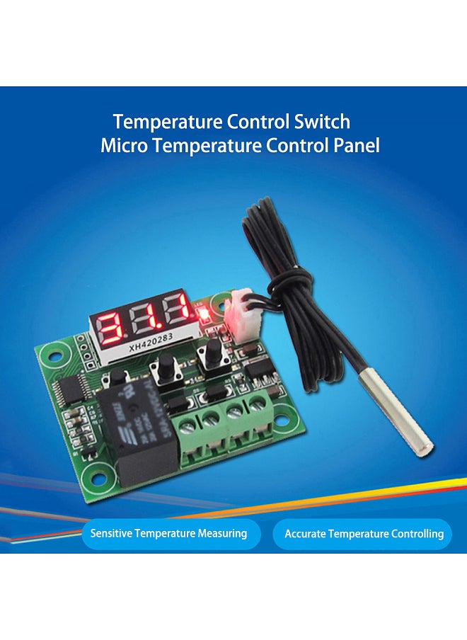 W1209 Digital Temperature Controller Board Micro Electronic High Accuracy NTC Sensor Temp Control Thermostat Panel with Waterproof Sensor Probe