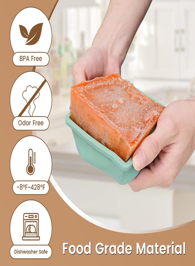 GGOW Silicone Freezer Tray for Soup Ice Cubes: 2-Cup Freezing Trays with Lid for Meal Prep - 4Pack Silicon Soup Portion Freeze Tray Make Stock Souped Ice Cube - Image 2