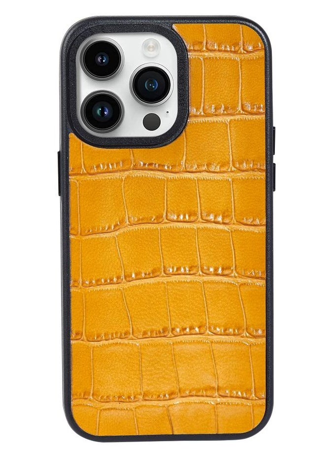 A-CASE - A-Case It's My Case Javan Series Fashion Genuine Leather Magnetic Case for iPhone 15 Pro Max, Supports Mag-Safe Wireless Charging Case Cover MagSafe compatible with iPhone 15 Pro Max - Leather Brown - Image 1
