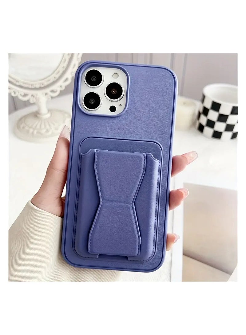 HDD Anti-Scratch Full Body Protection With Grip Card Holder Cover Case For Iphone 15   in light blue - Image 3