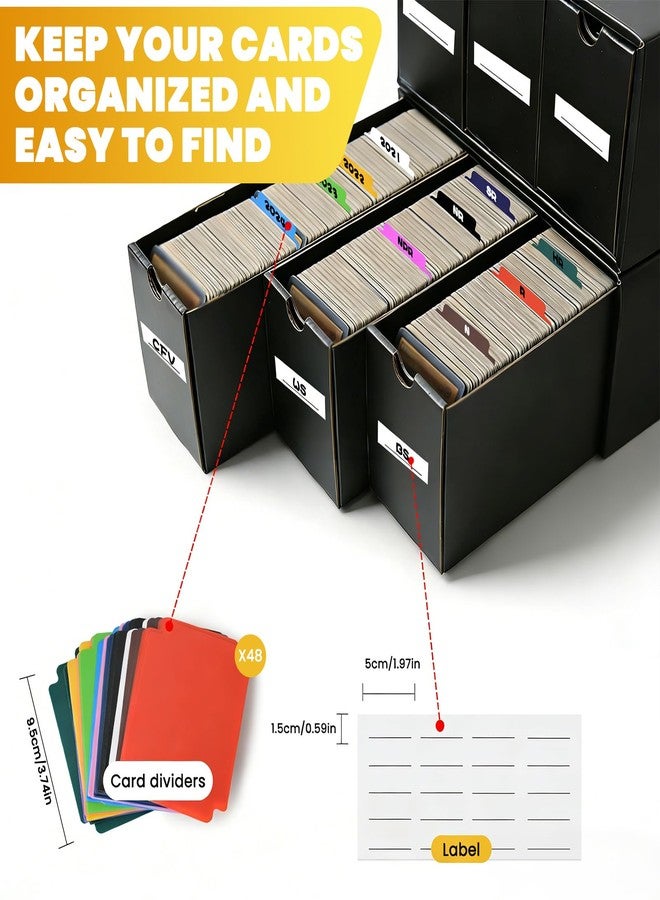 JUMPOW Trading Card Storage Box - 12000+ Card Storage Box Organizer, Bulk Card Sports Card Storage Boxes With 48 Card Dividers, Labels & Tapes, For TCG/MTG/PTCG/Baseball Card Storage And Collection - Image 4