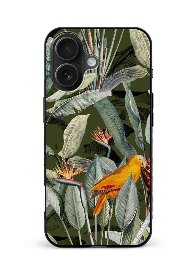 Protective Case Cover For Apple iPhone 16 Plus Green Jungle Design Multicolour