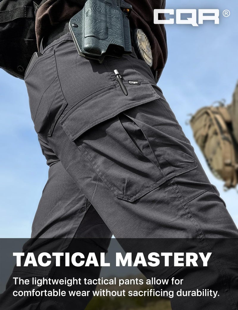 CQR Women's Flex Stretch Tactical Pants, Water Resistant Ripstop Cargo Work Pants with Pockets for Outdoor & Hiking, Vanguard Charcoal, 10 - Image 5
