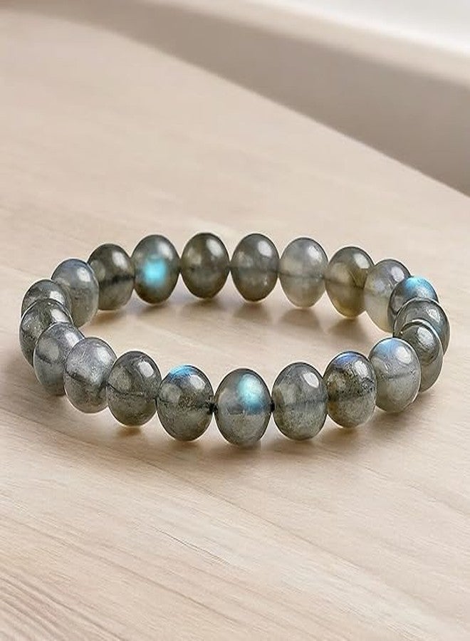 Agatesvibe Natural Certified 8mm Healing Crystal Bracelet | Unisex Stretchable Design | Chakra Balancing, Inner Peace & Abundance for Overall Well-being (Pack of 1) (Labradorite) - Image 3