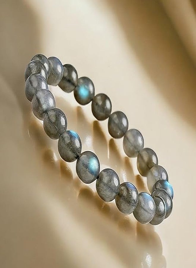 Agatesvibe Natural Certified 8mm Healing Crystal Bracelet | Unisex Stretchable Design | Chakra Balancing, Inner Peace & Abundance for Overall Well-being (Pack of 1) (Labradorite) - Image 5