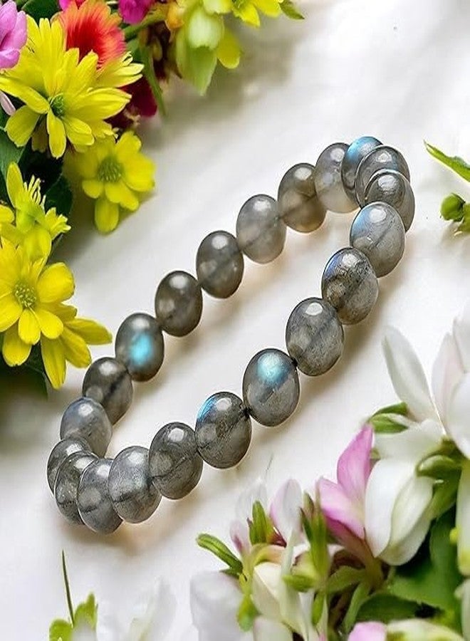 Agatesvibe Natural Certified 8mm Healing Crystal Bracelet | Unisex Stretchable Design | Chakra Balancing, Inner Peace & Abundance for Overall Well-being (Pack of 1) (Labradorite) - Image 2