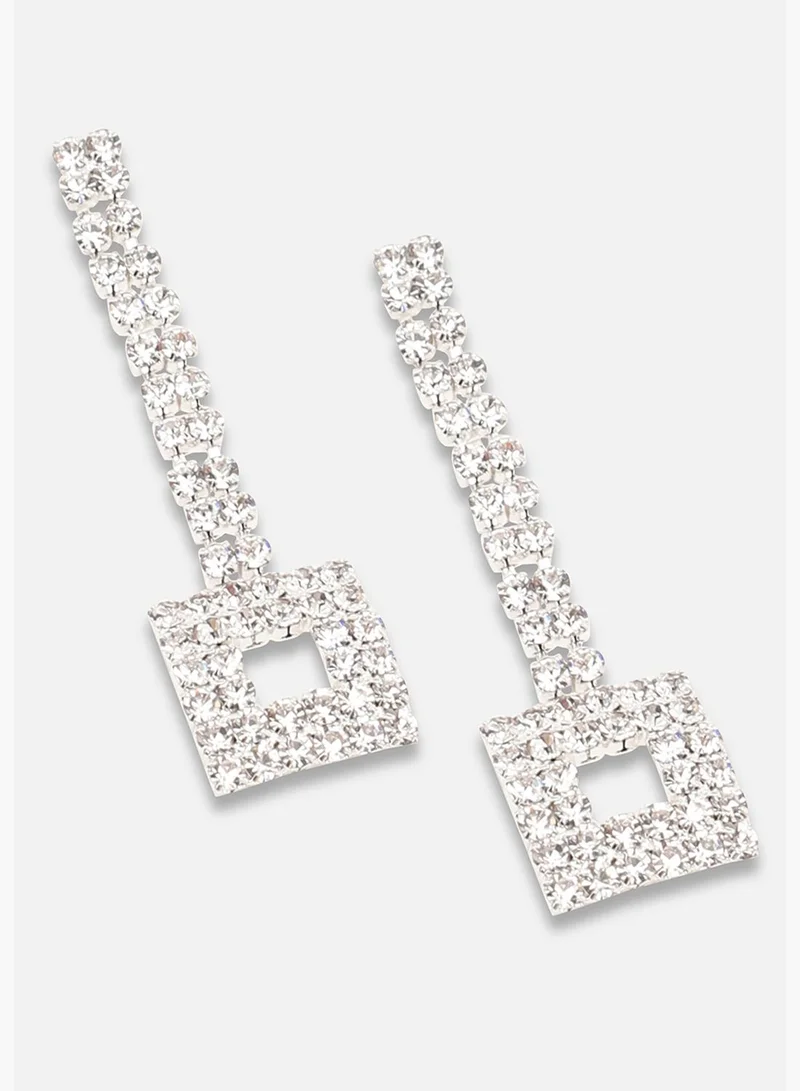 SOHI Gold Plated Party Designer Stone Necklace and Earring Set For Women