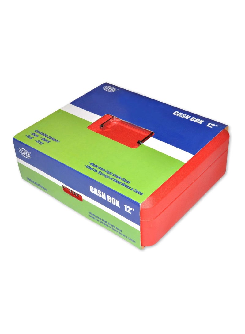 FIS Cash Box with Number Lock 12 Inch, Matt Finish Red Color - FSCPTS0017RE - Image 3