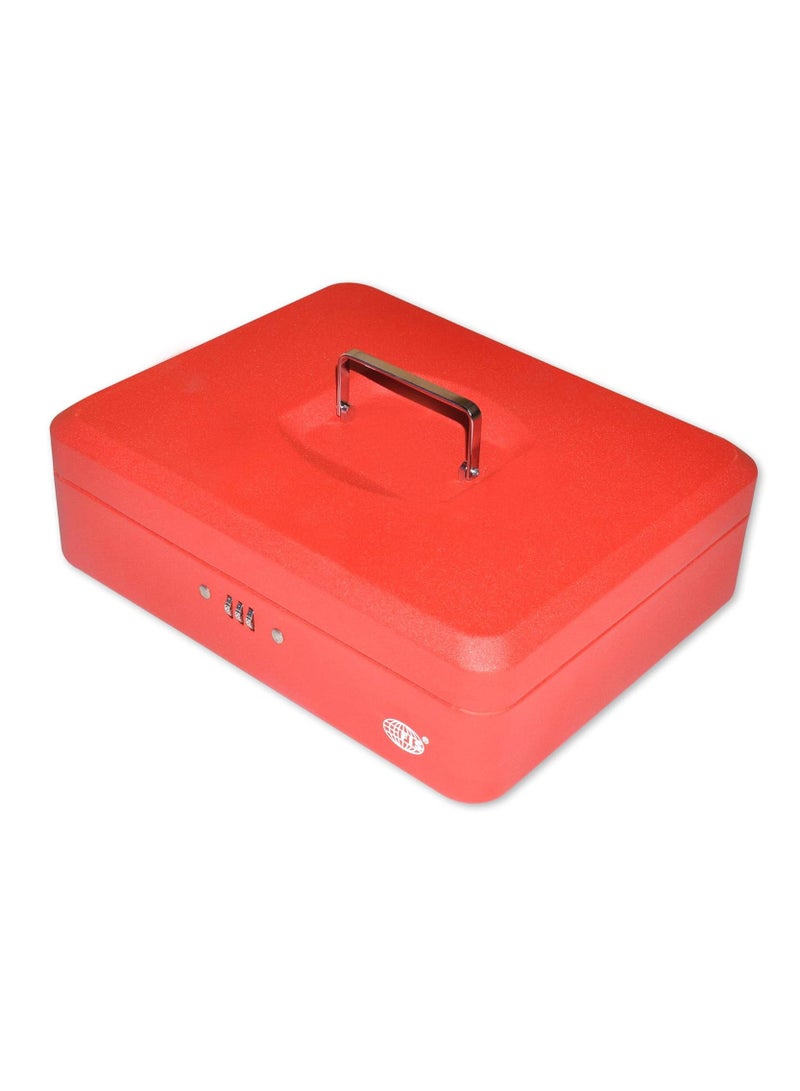 FIS Cash Box with Number Lock 12 Inch, Matt Finish Red Color - FSCPTS0017RE - Image 1