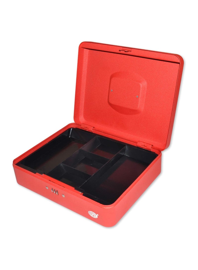 FIS Cash Box with Number Lock 12 Inch, Matt Finish Red Color - FSCPTS0017RE - Image 2