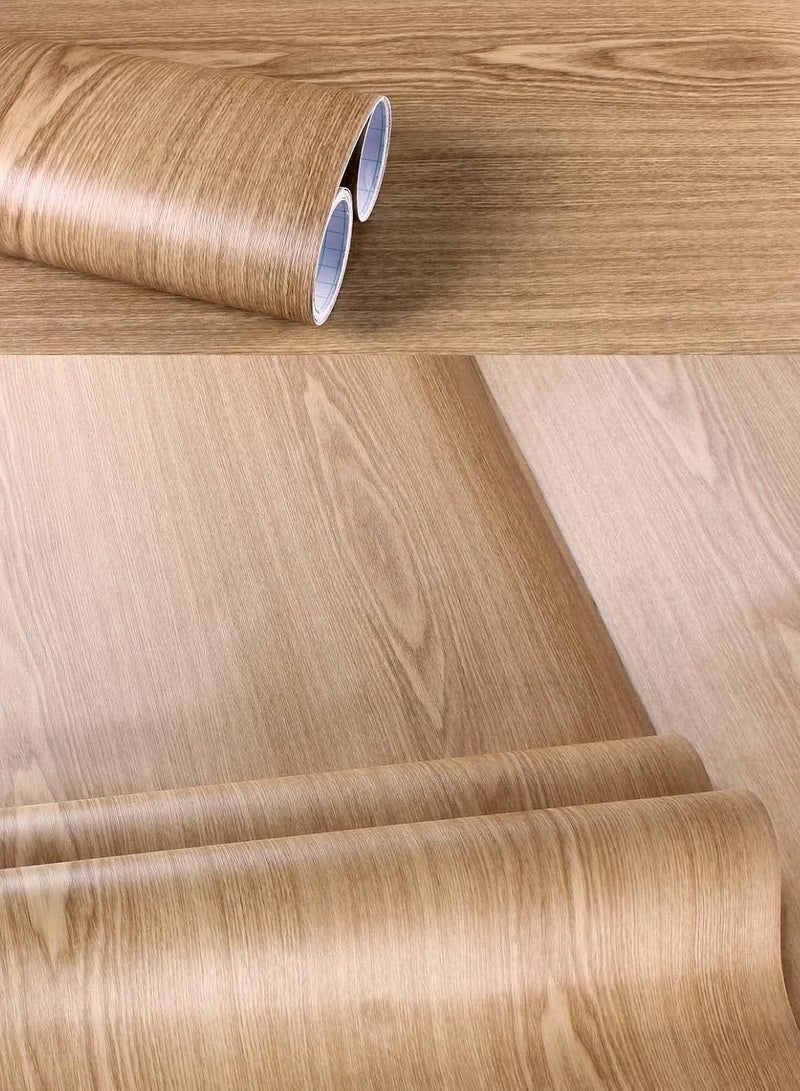 ورق حائط بتصميم خشب حبيبي بني 60x300سم - Image 2