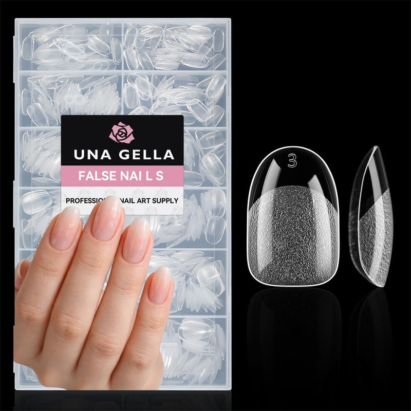 UNA GELLA Oval Round Nail Tips Half Matte 504pcs Short Oval Round Gel Nail Tips Easily Nail Extension for False Fake Acrylic Press On Nails 12 Sizes Short Gelly Tips - Image 2