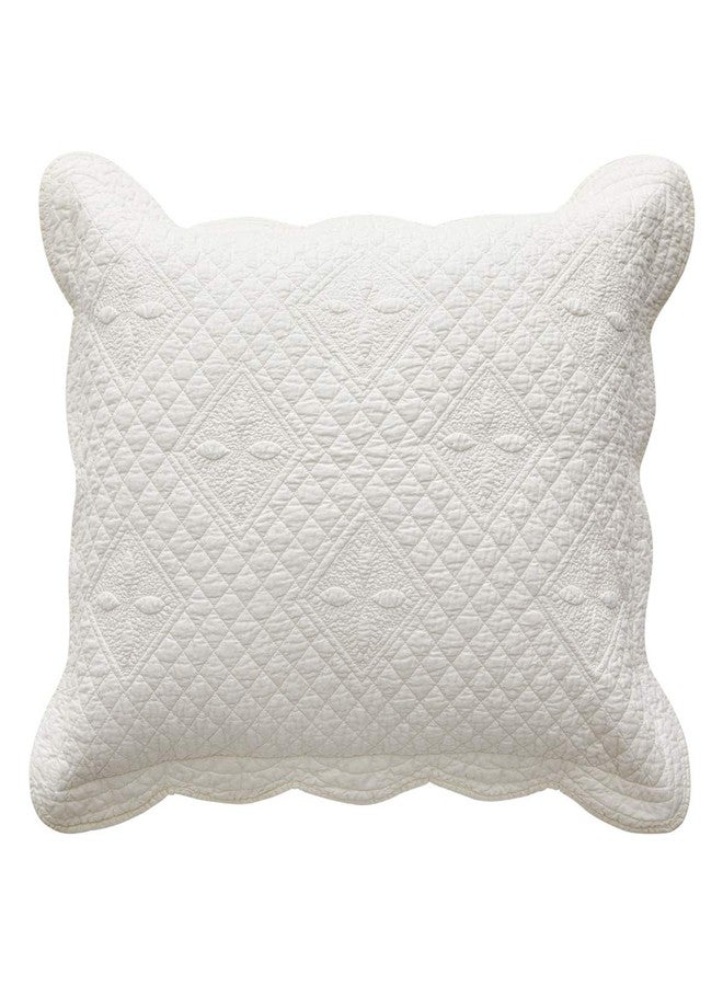 Calla Angel Sage Garden Luxury Pure Cotton Matelasse Quilted Pillow Sham, Standard, 20x26, Coffee - Image 1