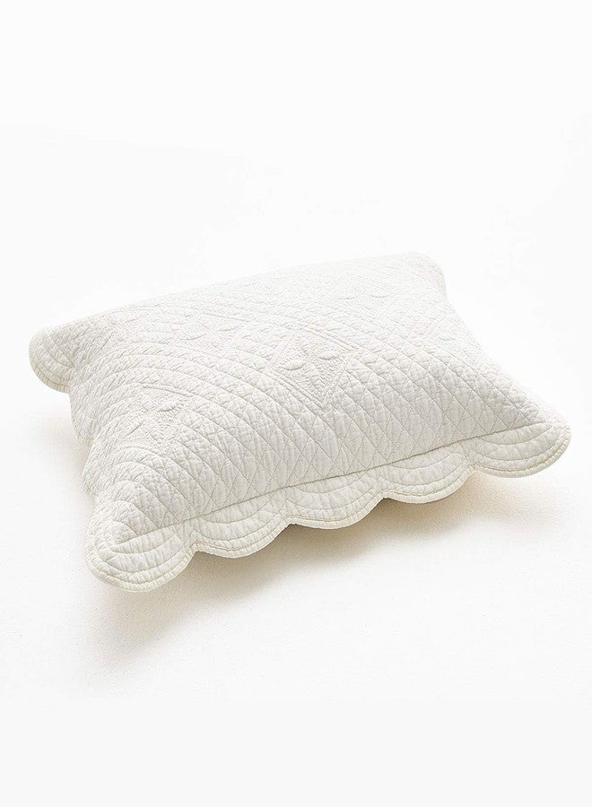 Calla Angel Sage Garden Luxury Pure Cotton Matelasse Quilted Pillow Sham, Standard, 20x26, Coffee - Image 2
