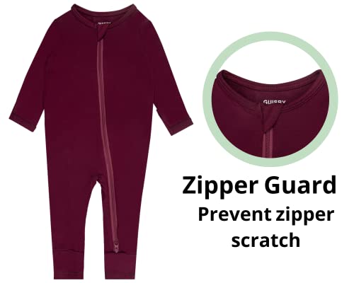 GUISBY Footless Pajamas Baby Boy Soft Rayon Long Sleeve with Zippers Pajama 2pcs Newborn - Image 3