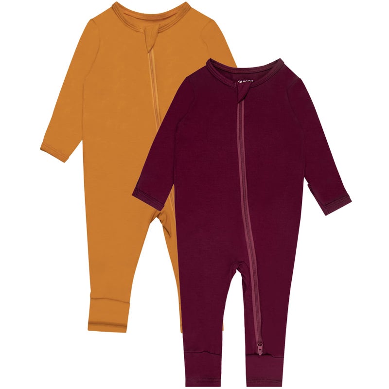 GUISBY Footless Pajamas Baby Boy Soft Rayon Long Sleeve with Zippers Pajama 2pcs Newborn - Image 2
