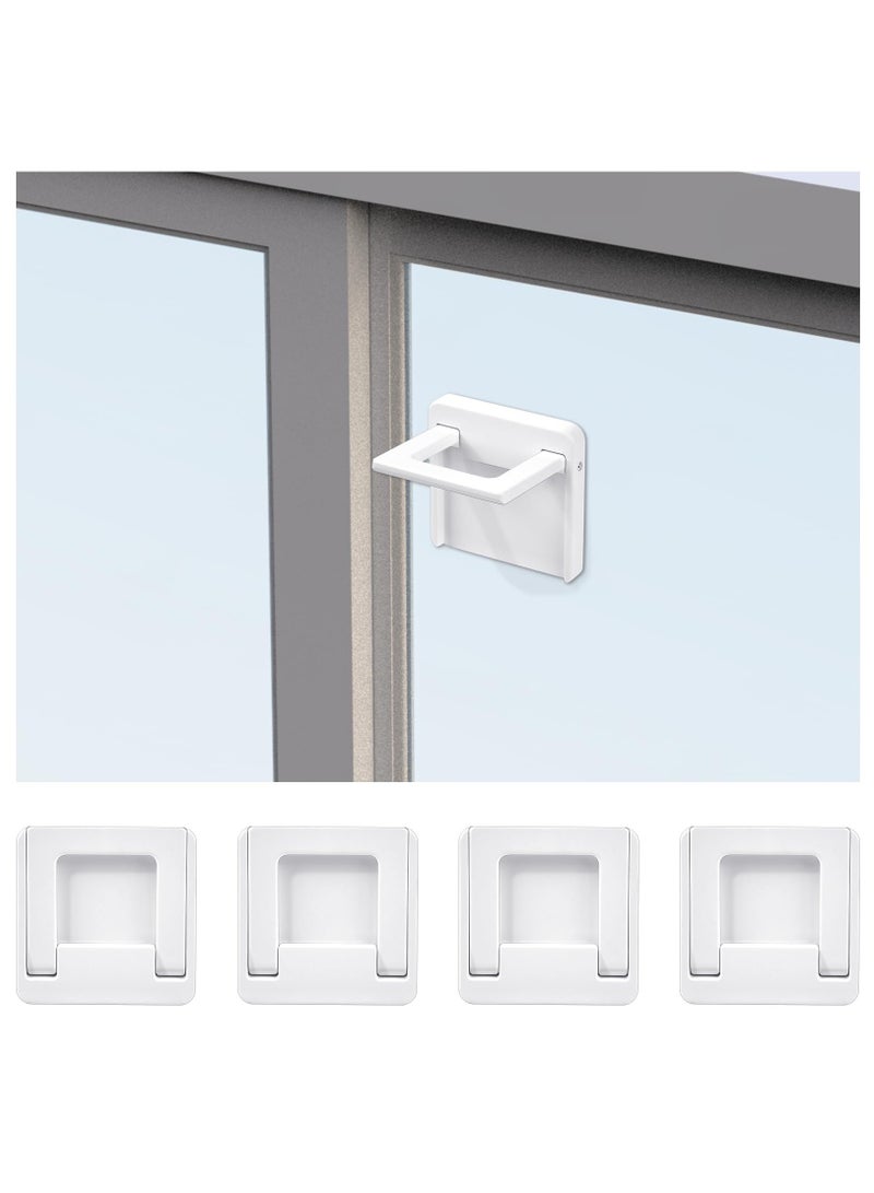 Excefore Baby Sliding Door Locks, 4 Pcs Sliding Glass Door Child Lock, Sliding Closet Door Lock, Baby and Pets Proof Sliding Door, Keyless Child Safety Locks for Patios Door, Closet Door(White, S) - Image 1