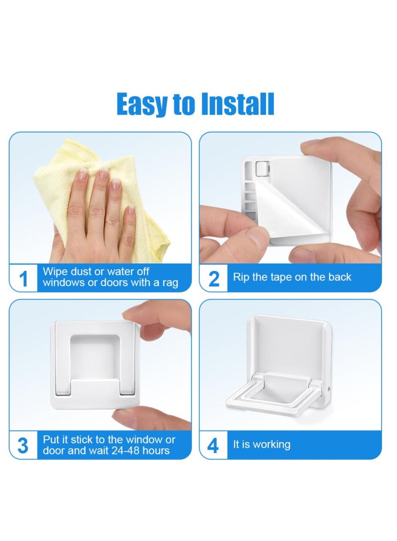 Excefore Baby Sliding Door Locks, 4 Pcs Sliding Glass Door Child Lock, Sliding Closet Door Lock, Baby and Pets Proof Sliding Door, Keyless Child Safety Locks for Patios Door, Closet Door(White, S) - Image 5