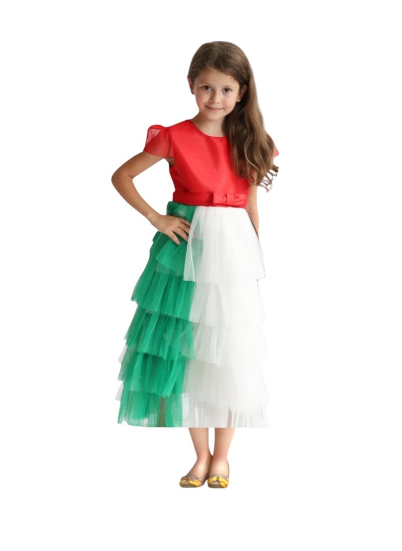 D'Daniela UAE Flag Tulle Gown - Image 1