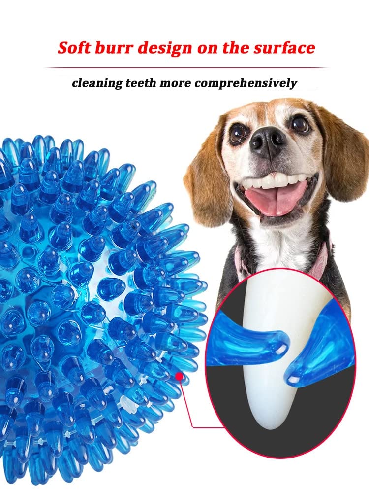SSKR Pack of 4 Whistle Pee-Pee Sound Squeaky Sound Ball for Puppy, Dog & Cat, Pet Chew Playing Rubber Spiked Ball Toy, Puppy Teething - Image 4