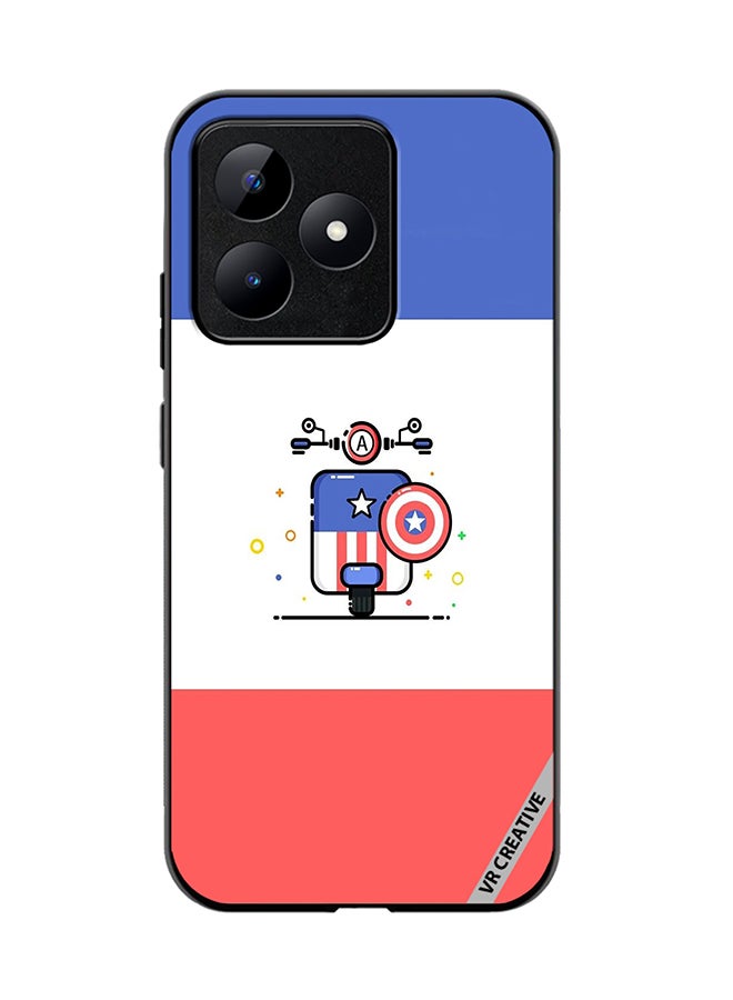 VR CREATIVE Protective Case Cover For Realme C53 Cute Little Bike Of Captain America Design Multicolour - Image 1