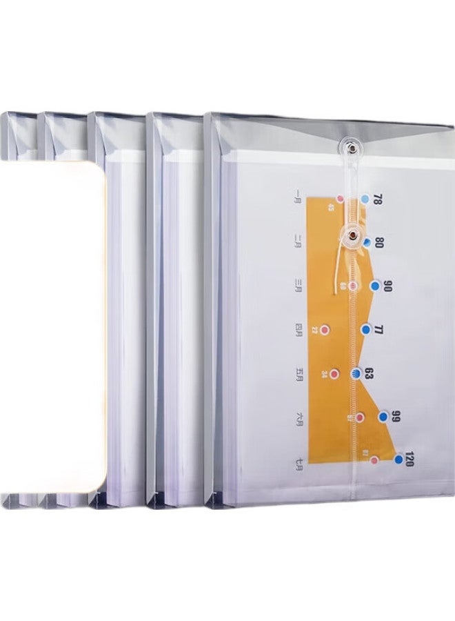 Tango A4 Transparent File Folders, 10 Pieces, Document Storage Pouches, Pp Twine File Folders, 16C Thickened Financial Storage Supplies, Student Exam Paper Storage, Customizable, 4387 - Image 2