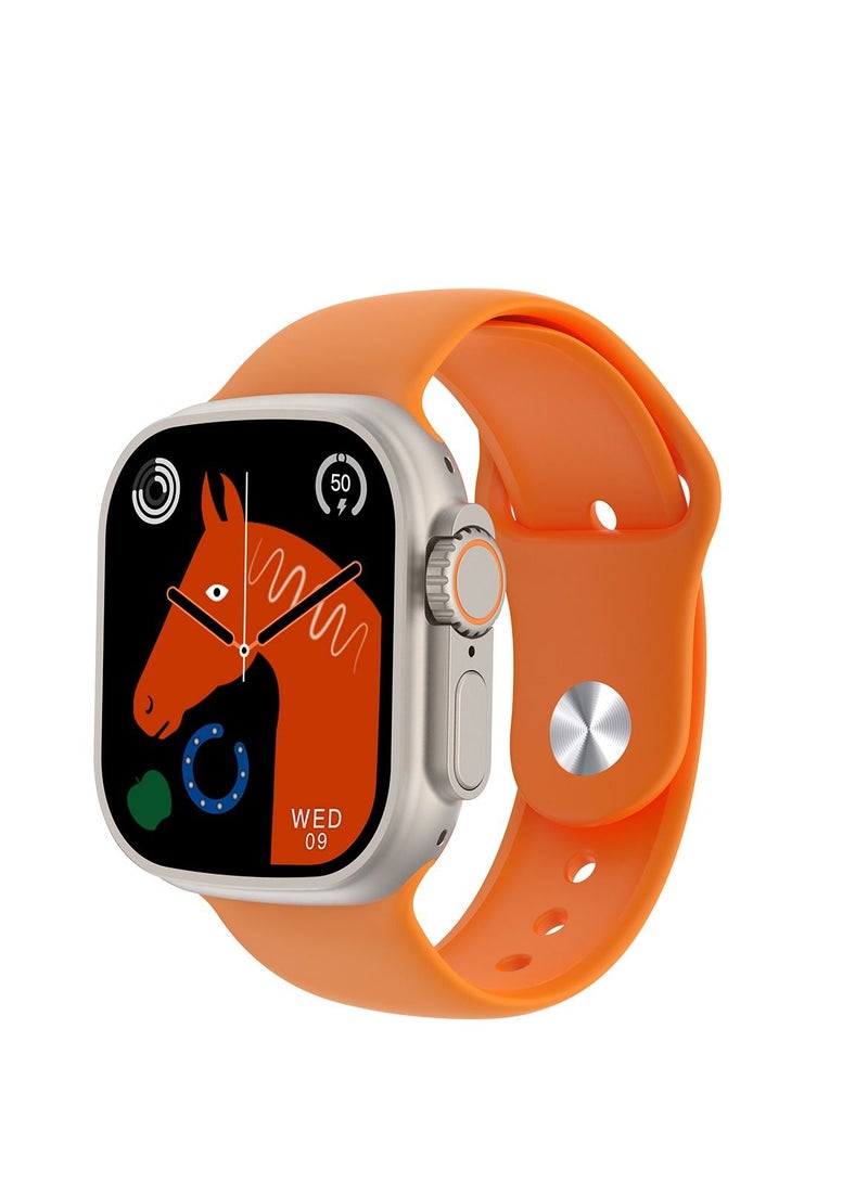 AROAQ W68 Plus Sport Fitness Smart Watch Orange with Wireless Charge - Image 1