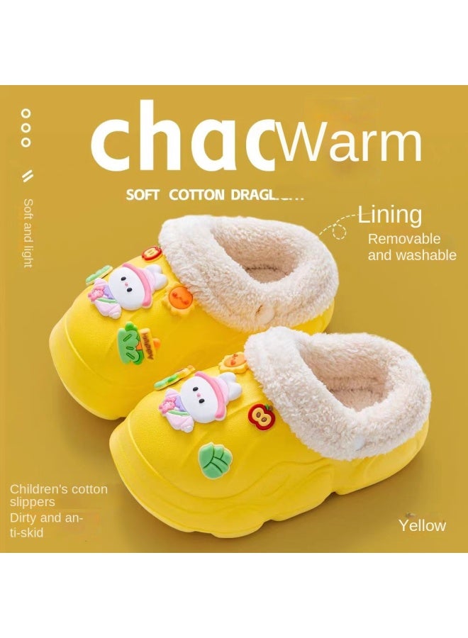 Eva Children's Cotton Slippers Winter Indoor Warm Unisex Baby Clog Shoes Waterproof Anti-slip Detachable Parent-child Cotton Slippers - Image 3