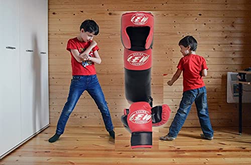 LEW Kids Boxing Set Punching Bag with Gloves and a Head Guard, Soft Cotton Filled Ideal for Children from 5-10 Years - Image 2