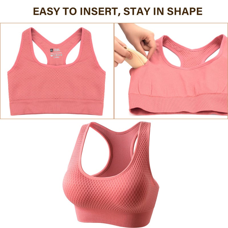 Nimiah Soprts Bra Pads Inserts, 3 Pairs Durable Sewn Edge Replacement Cups for Bathing Suit Bikini Dress Top Fits AB Beige - Image 3